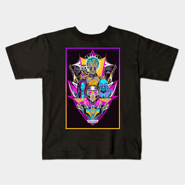 GOTG Vol 3 Kids T-Shirt by SecretGem